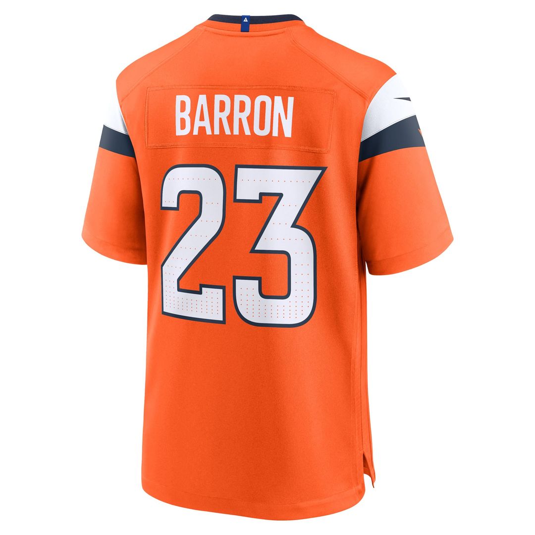 Men's Nike Denver Broncos Jahdae Barron Orange Game Player NFL Jersey