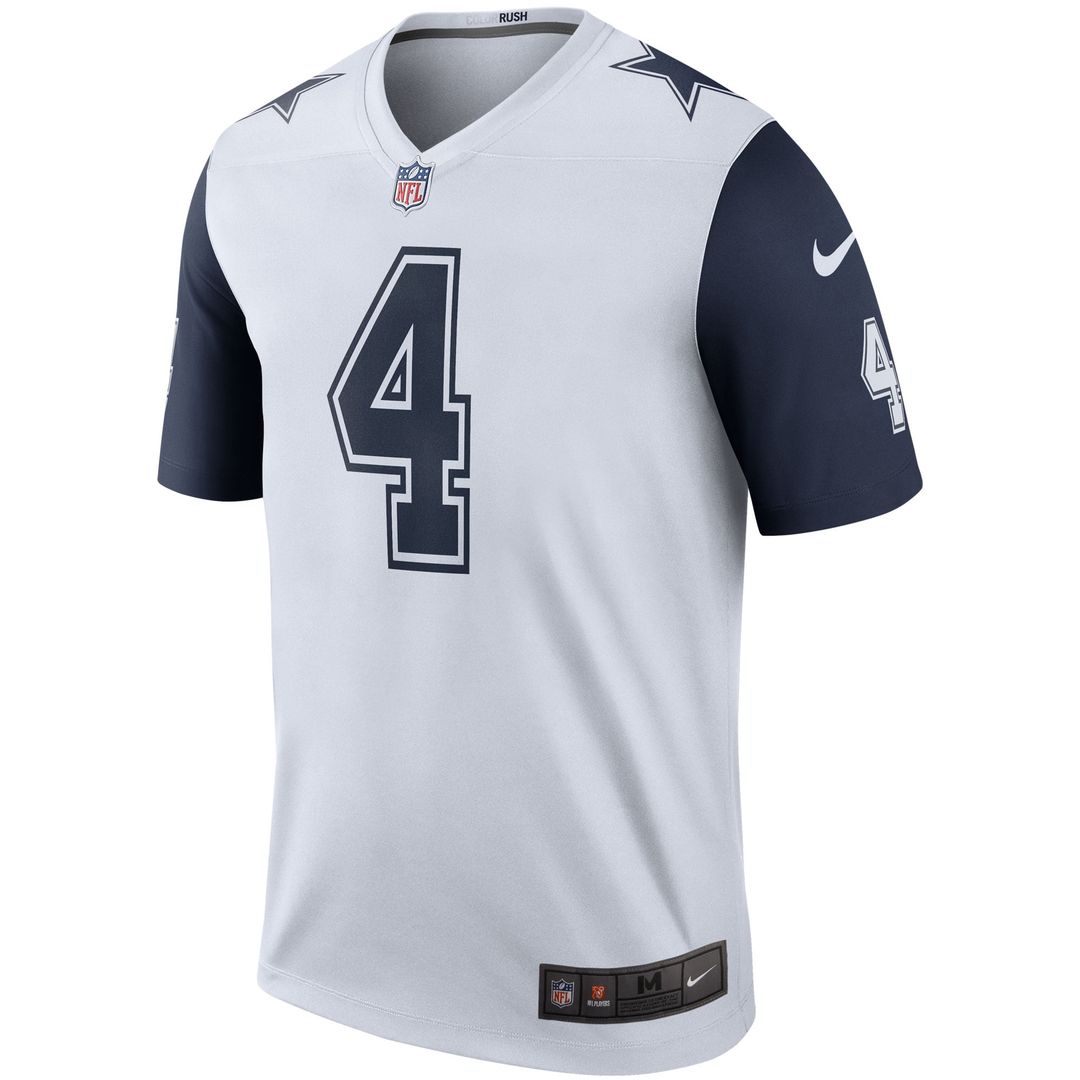 Men's Nike Dallas Cowboys Dak Prescott White Legend Player NFL Performance Top