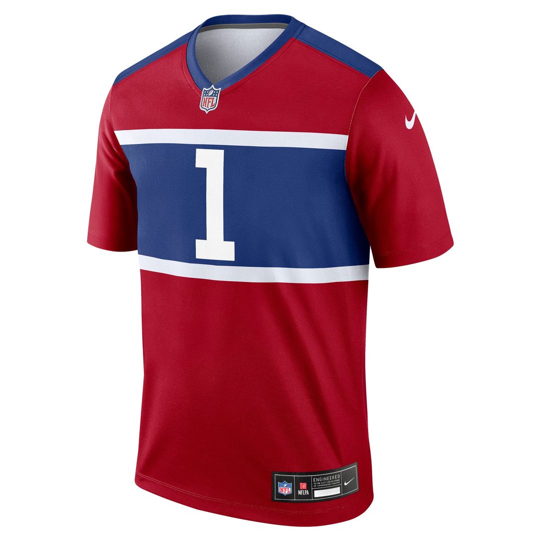 Men's Nike New York Giants Malik Nabers Red Legend Player NFL Performance Top
