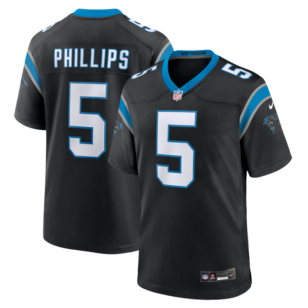 Men's Nike Carolina Panthers Jaelan Phillips Black Game NFL Jersey
