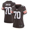Women's Nike Cleveland Browns Zak Zinter Brown Game NFL Jersey
