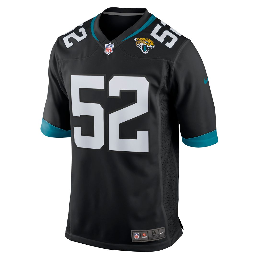 Men's Nike Jacksonville Jaguars DaVon Hamilton Black Game NFL Jersey