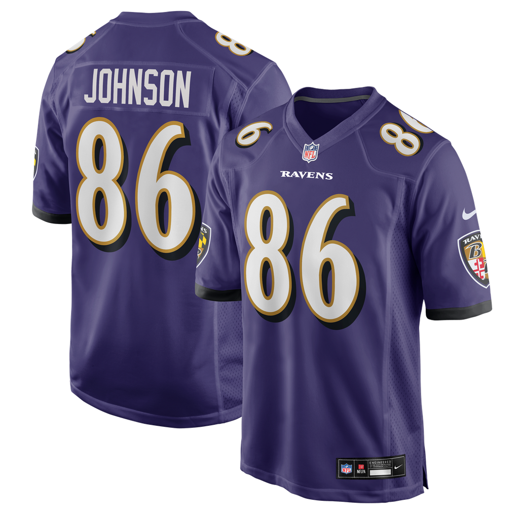Men's Nike Baltimore Ravens Cornelius Johnson Purple Team Game NFL Jersey
