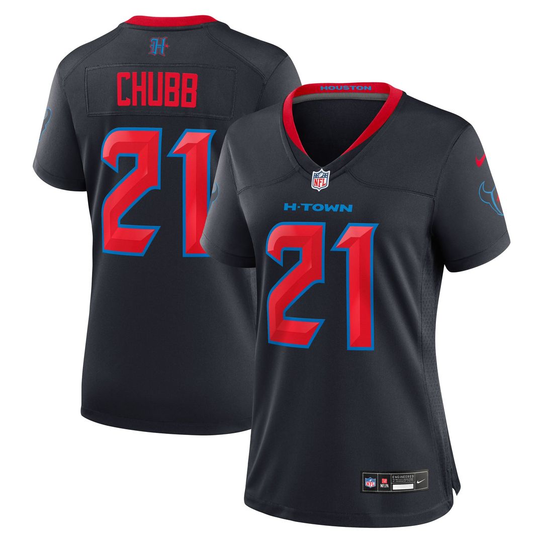 Women's Nike Houston Texans Nick Chubb Navy Game NFL Jersey
