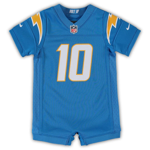 Infant Nike Los Angeles Chargers Justin Herbert Powder Blue Game Romper NFL Jersey