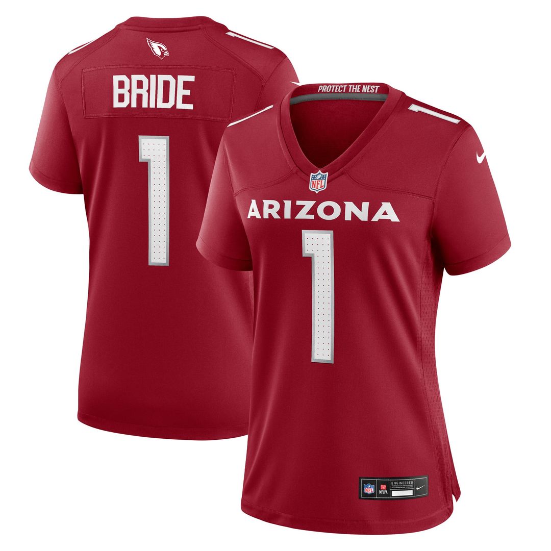 Women's Nike Arizona Cardinals Number 1 Bride Cardinal Game NFL Jersey