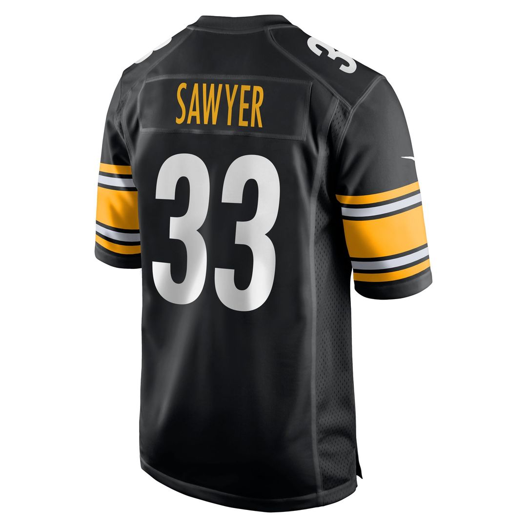 Men's Nike Pittsburgh Steelers Jack Sawyer Black Team Game NFL Jersey