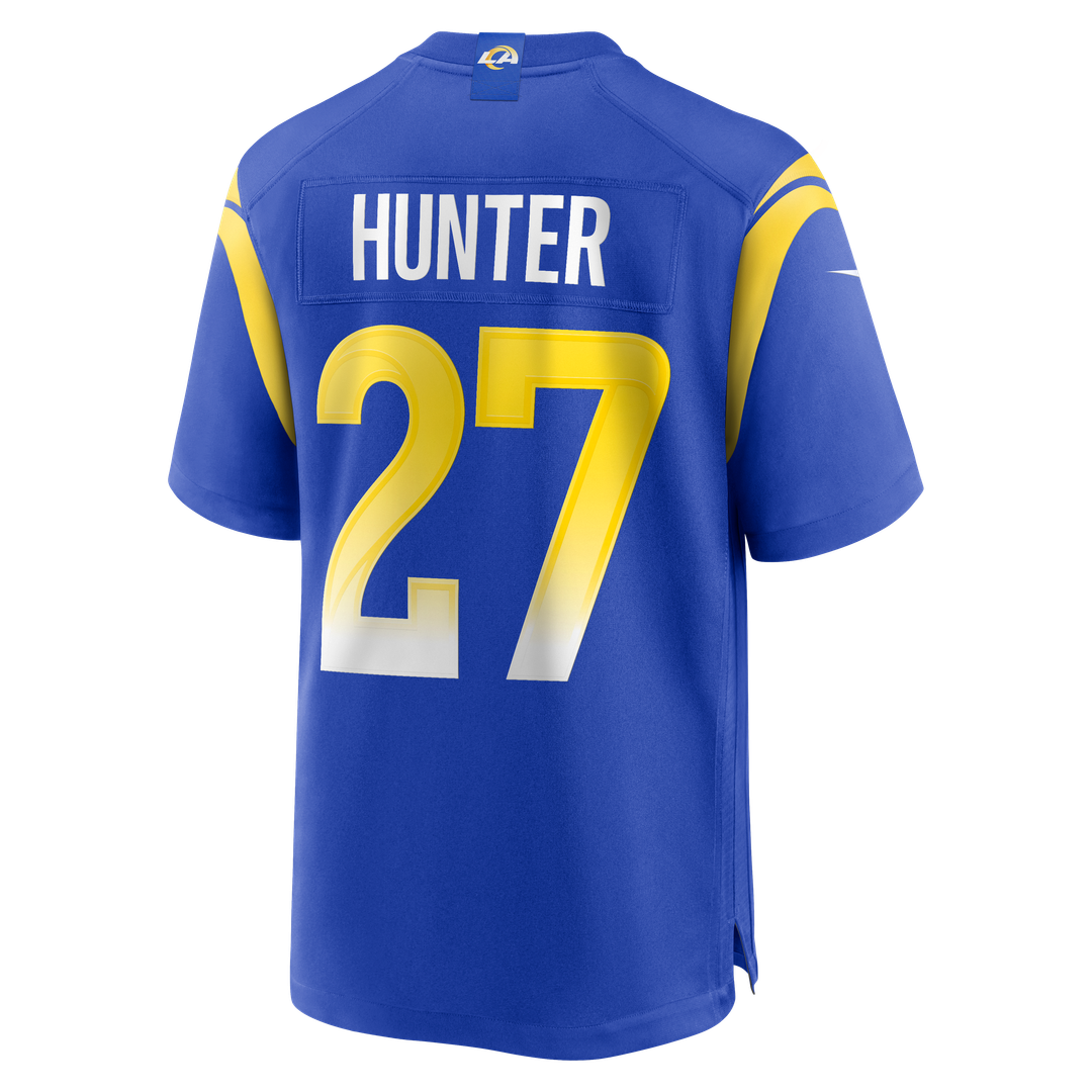 Men's Nike Los Angeles Rams Jarquez Hunter Royal Team Game NFL Jersey