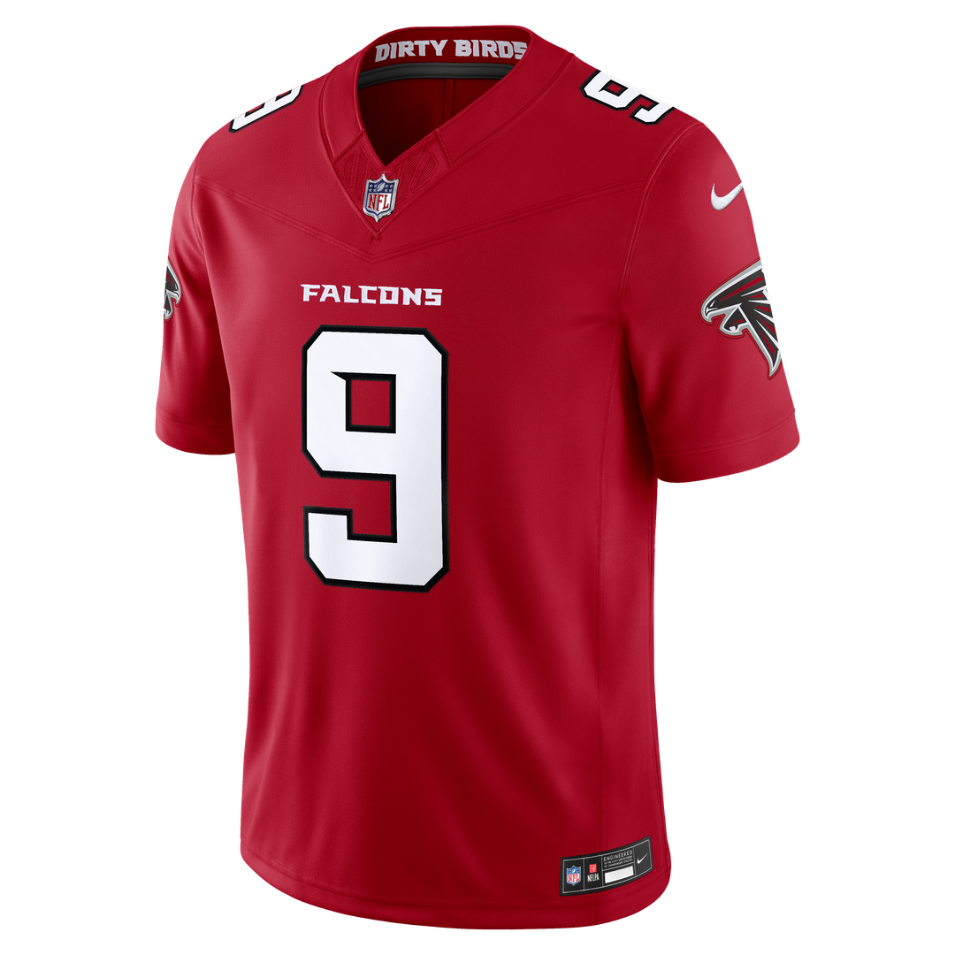 Men's Nike Atlanta Falcons Michael Penix Jr. Red Vapor F.U.S.E. Stitched Limited NFL Jersey