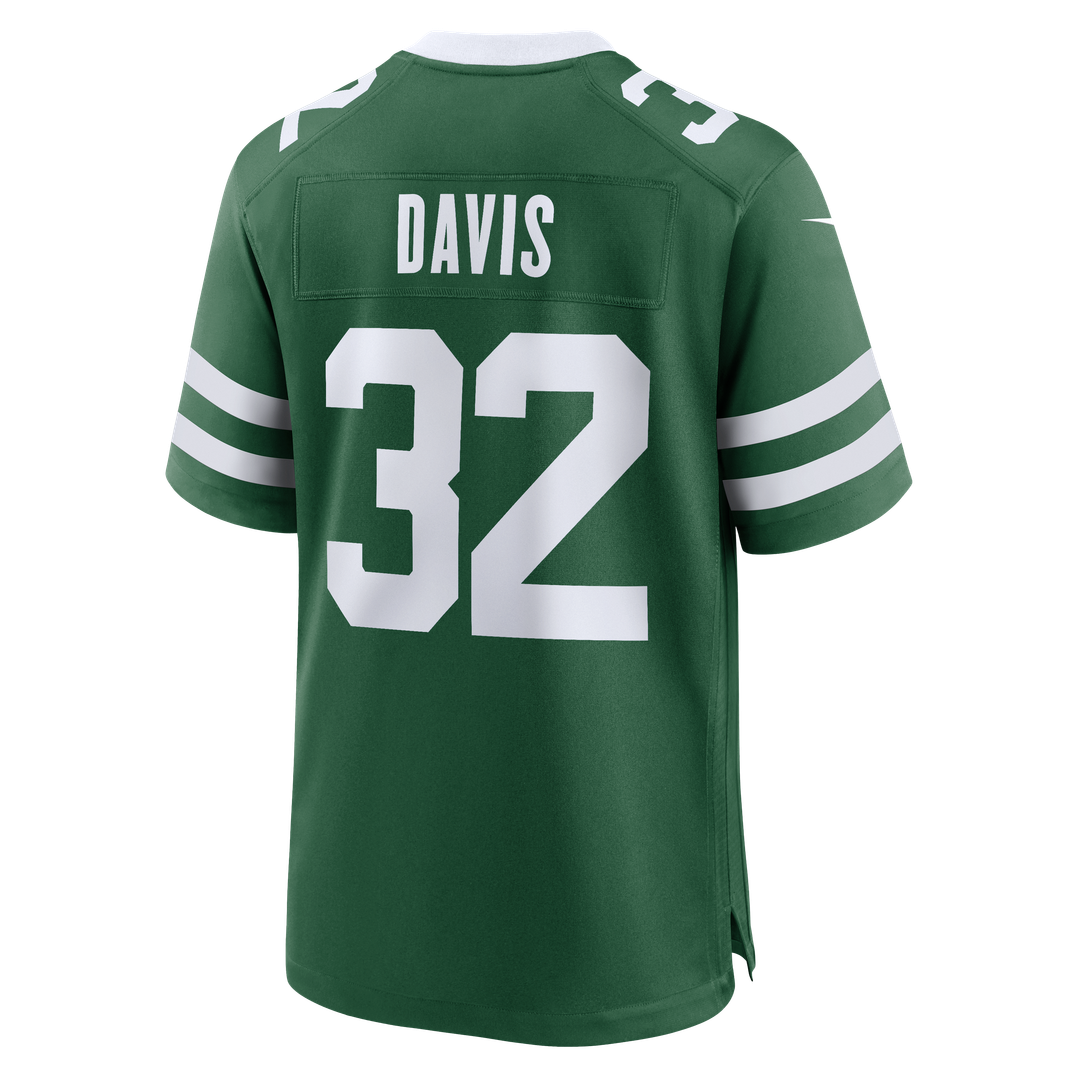 Men's Nike New York Jets Isaiah Davis Legacy Green Team Game NFL Jersey