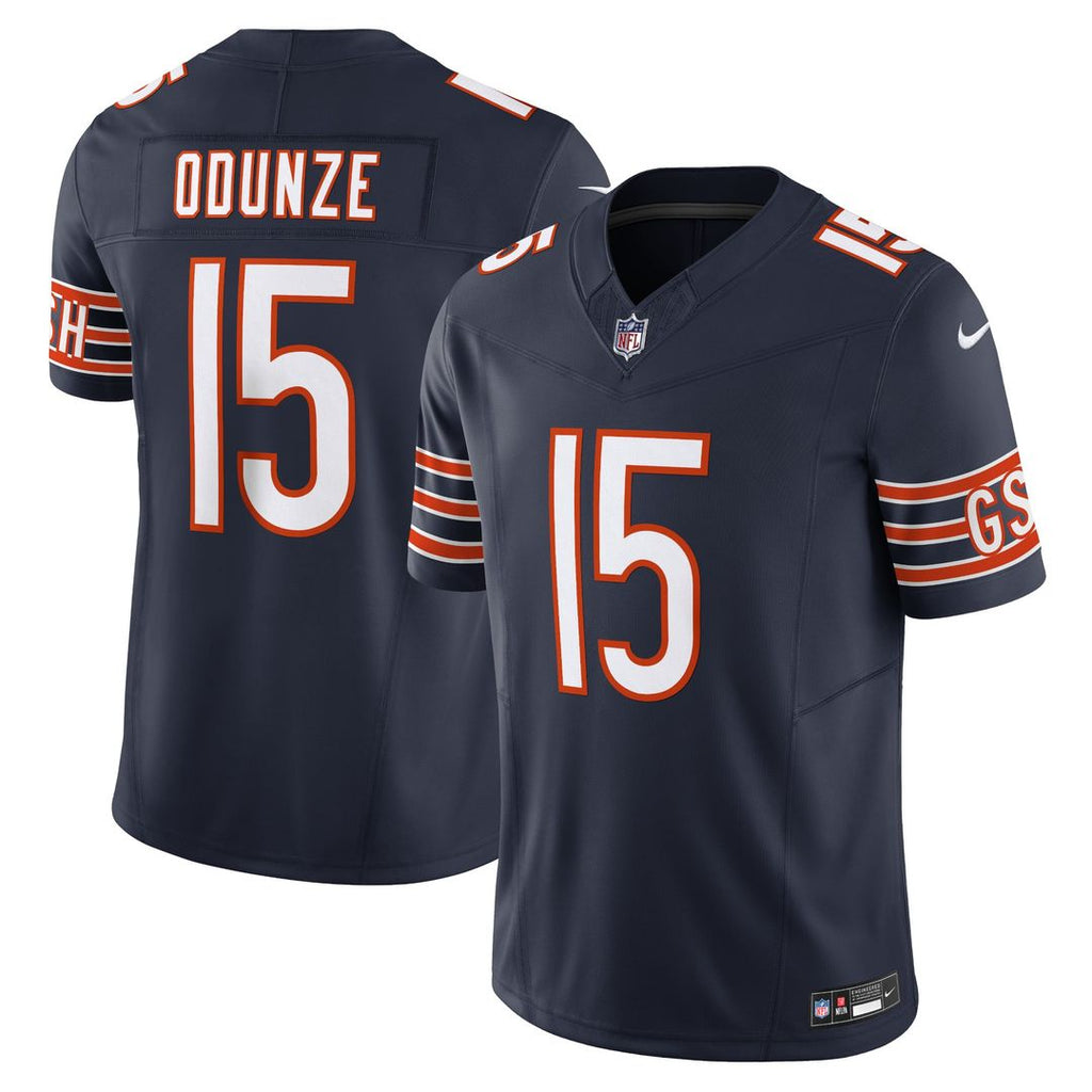 Men's Nike Chicago Bears Rome Odunze Navy Vapor F.U.S.E. Limited NFL Jersey