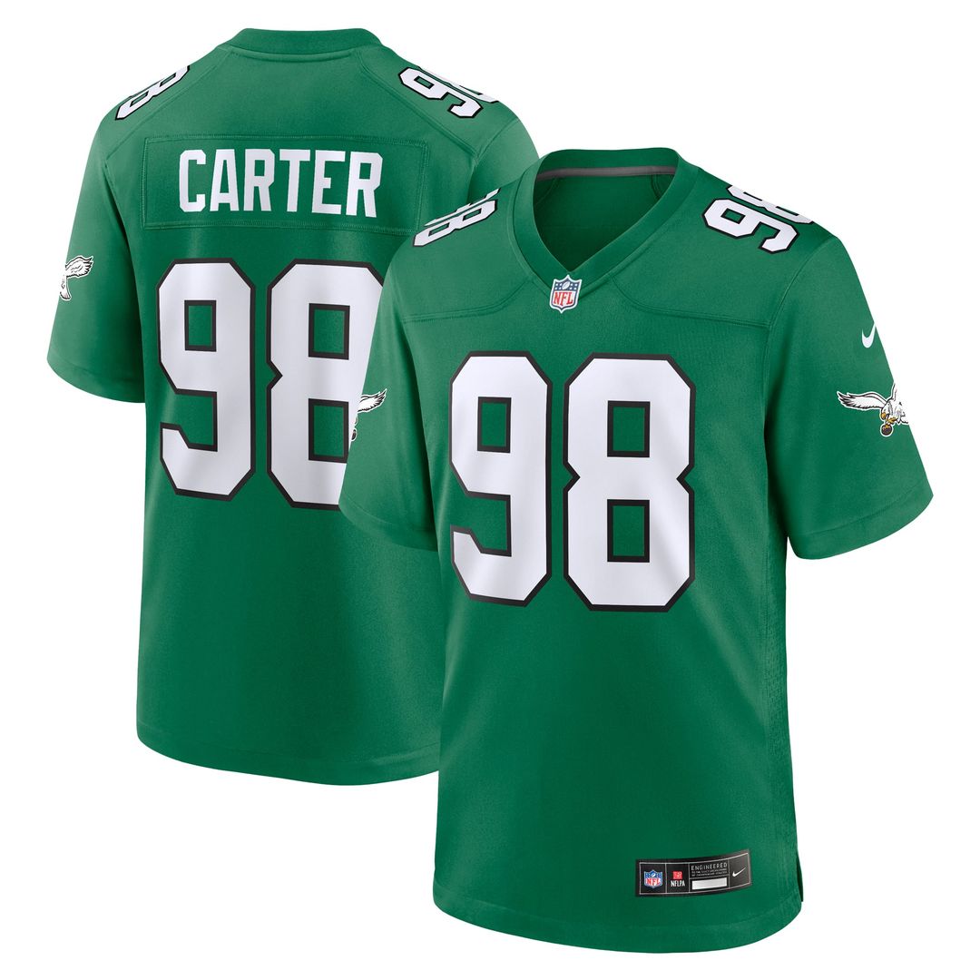 Men's Nike Philadelphia Eagles Jalen Carter Midnight Green Team Game NFL Jersey
