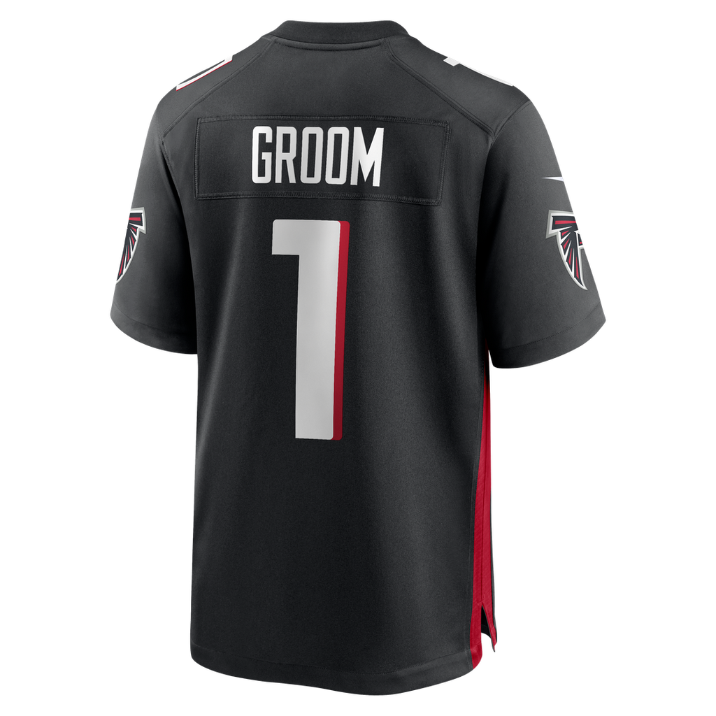 Men's Nike Atlanta Falcons Number 1 Groom Black Game NFL Jersey