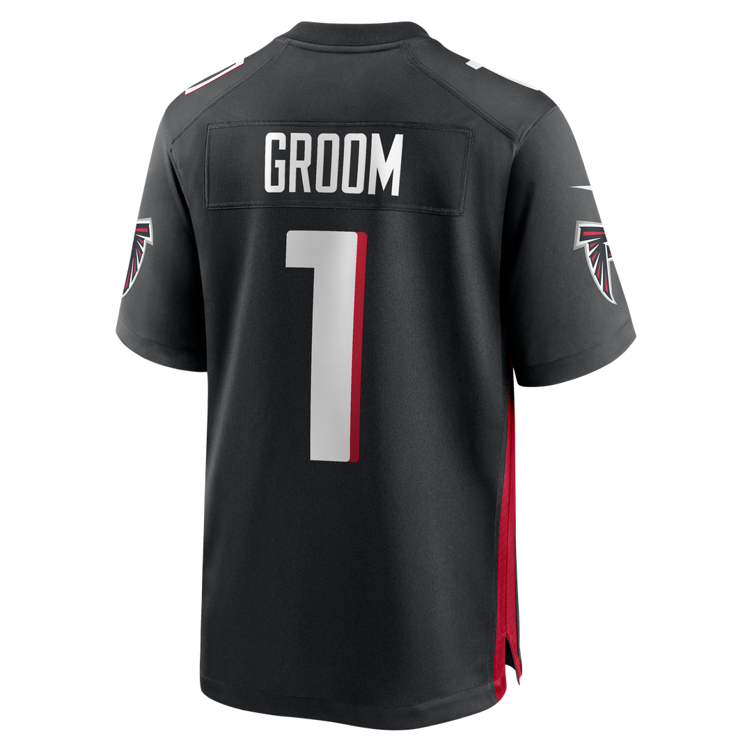 Men's Nike Atlanta Falcons Number 1 Groom Black Game NFL Jersey