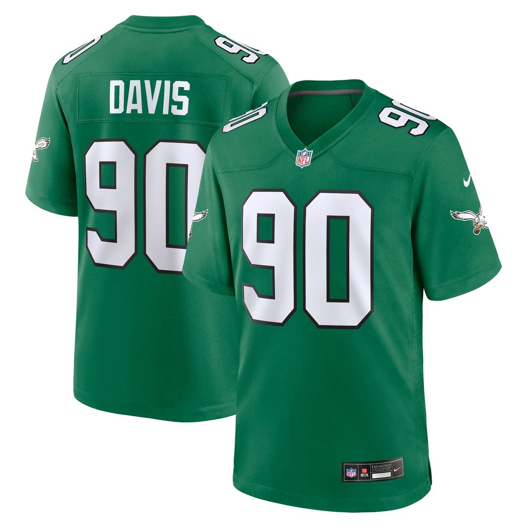 Men's Nike Philadelphia Eagles Jordan Davis Kelly Green Alternate Game NFL Jersey