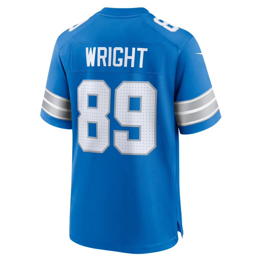 Men's Nike Detroit Lions Brock Wright Blue Team Game NFL Jersey