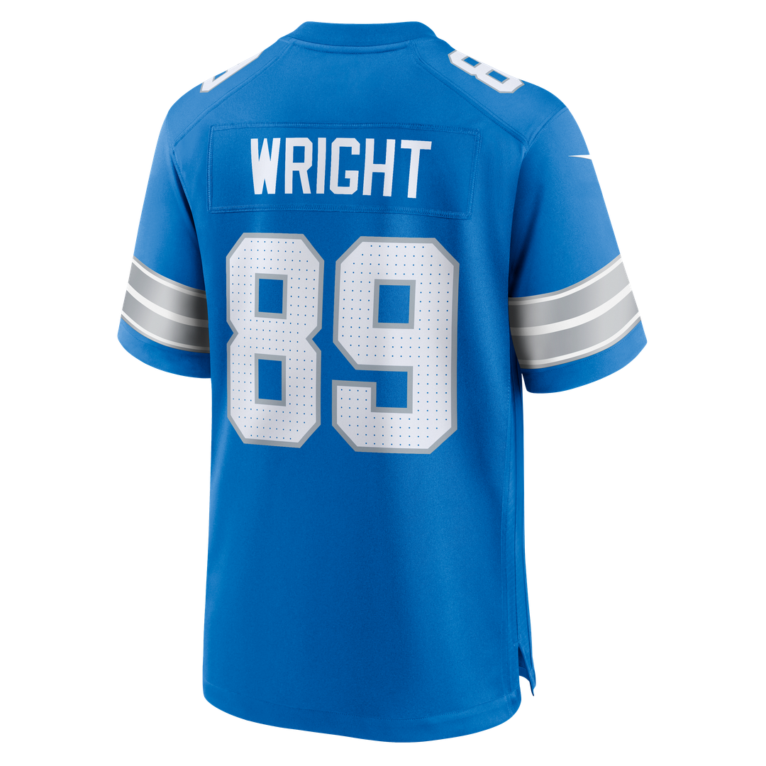 Men's Nike Detroit Lions Brock Wright Blue Team Game NFL Jersey