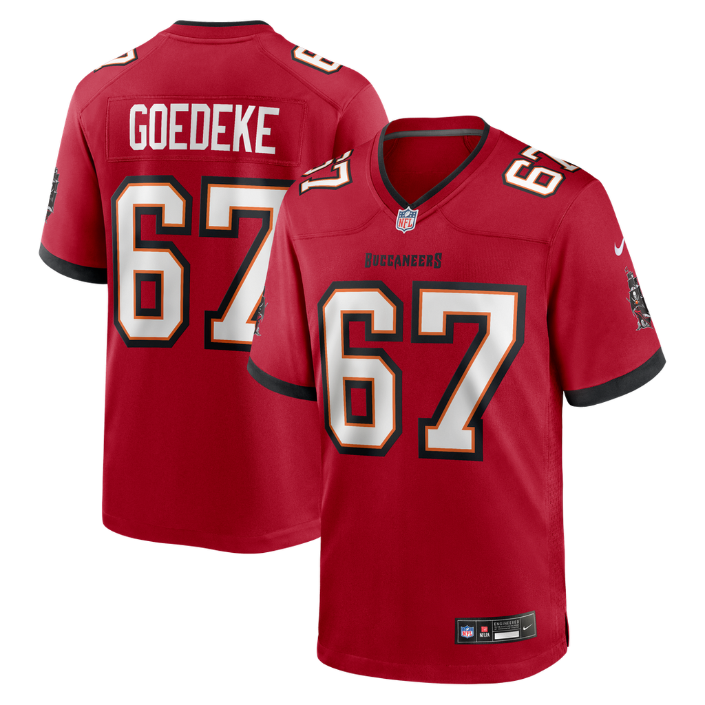 Men's Nike Tampa Bay Buccaneers Luke Goedeke Red Game Player NFL Jersey