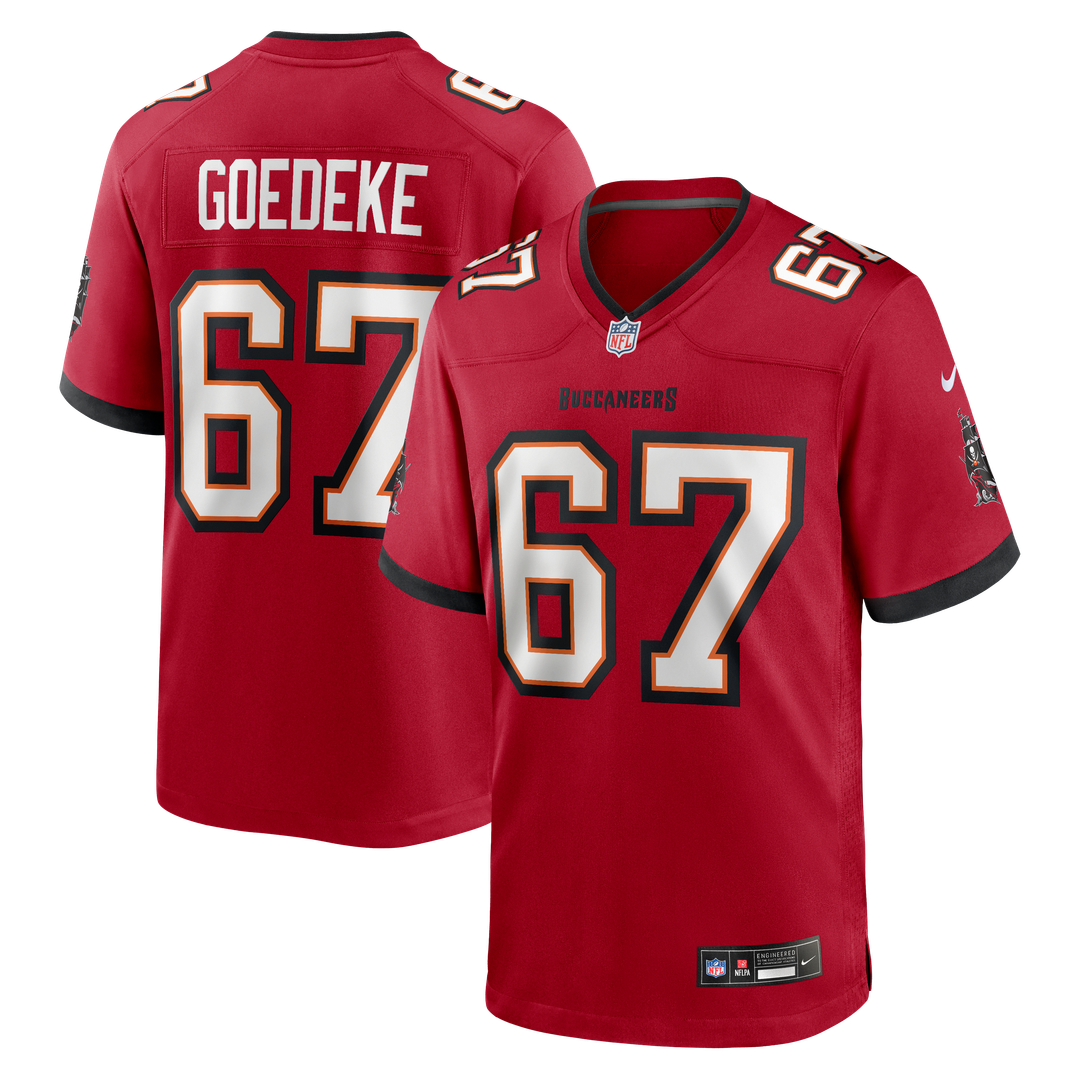 Men's Nike Tampa Bay Buccaneers Luke Goedeke Red Game Player NFL Jersey