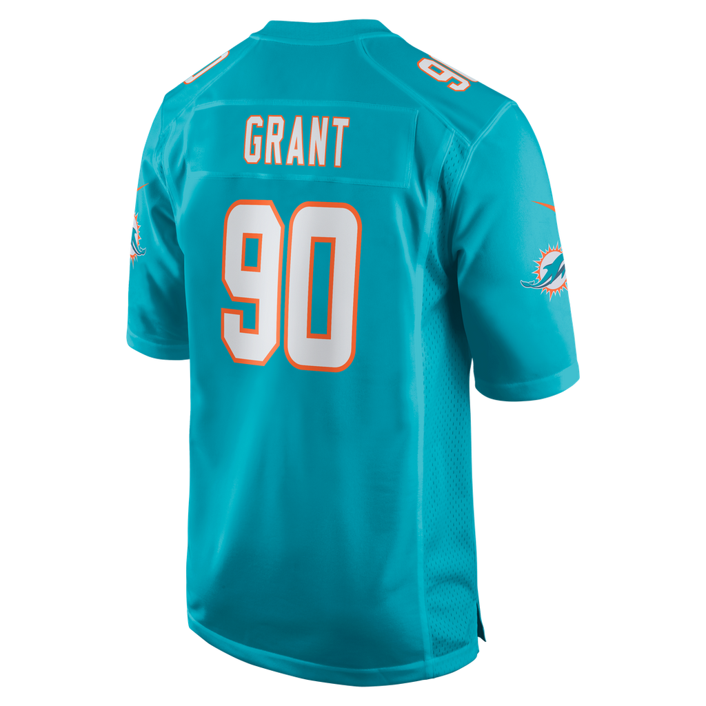 Men's Nike Miami Dolphins Kenneth Grant Aqua Team Game NFL Jersey