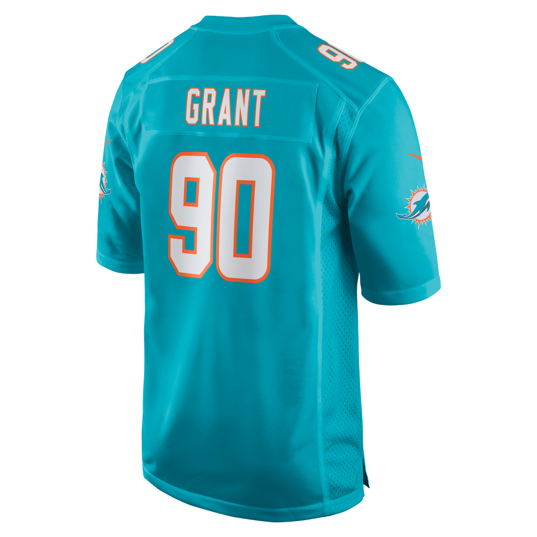 Men's Nike Miami Dolphins Kenneth Grant Aqua Team Game NFL Jersey