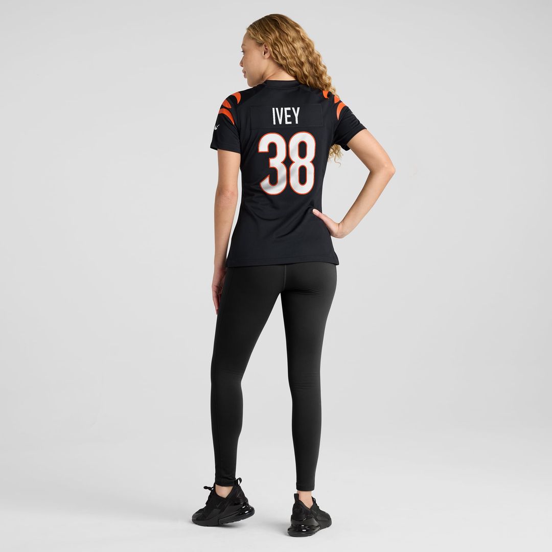 Women's Nike Cincinnati Bengals DJ Ivey Black Team Game NFL Jersey
