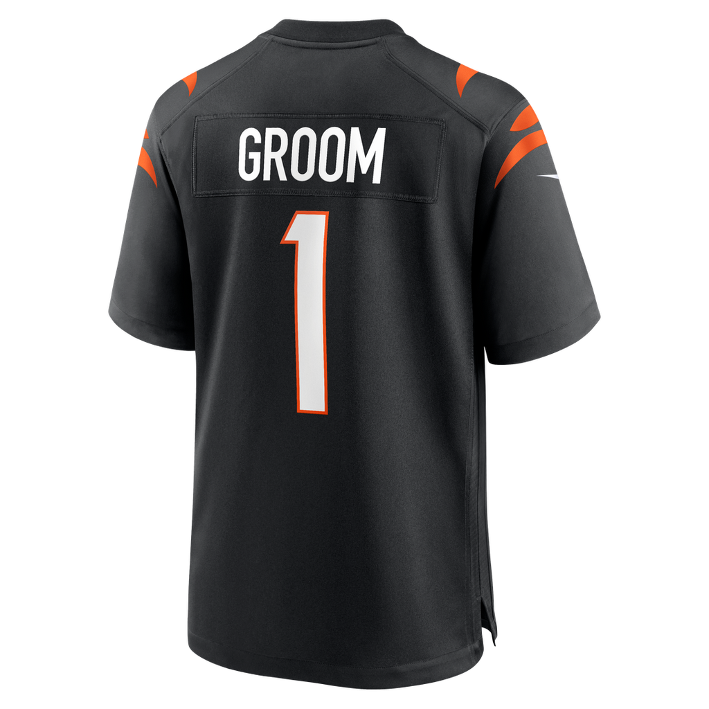 Men's Nike Cincinnati Bengals Number 1 Groom Black Game NFL Jersey
