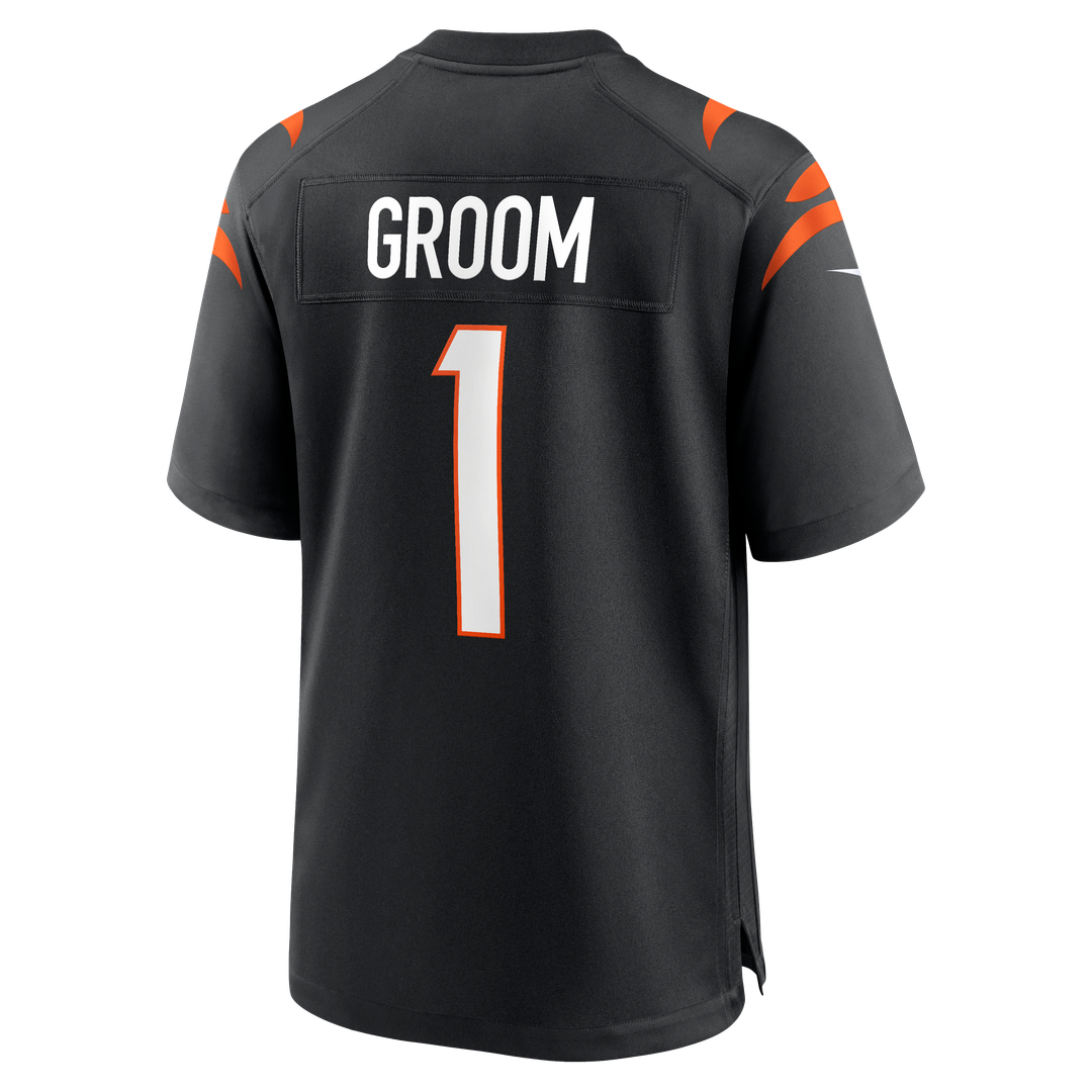 Men's Nike Cincinnati Bengals Number 1 Groom Black Game NFL Jersey