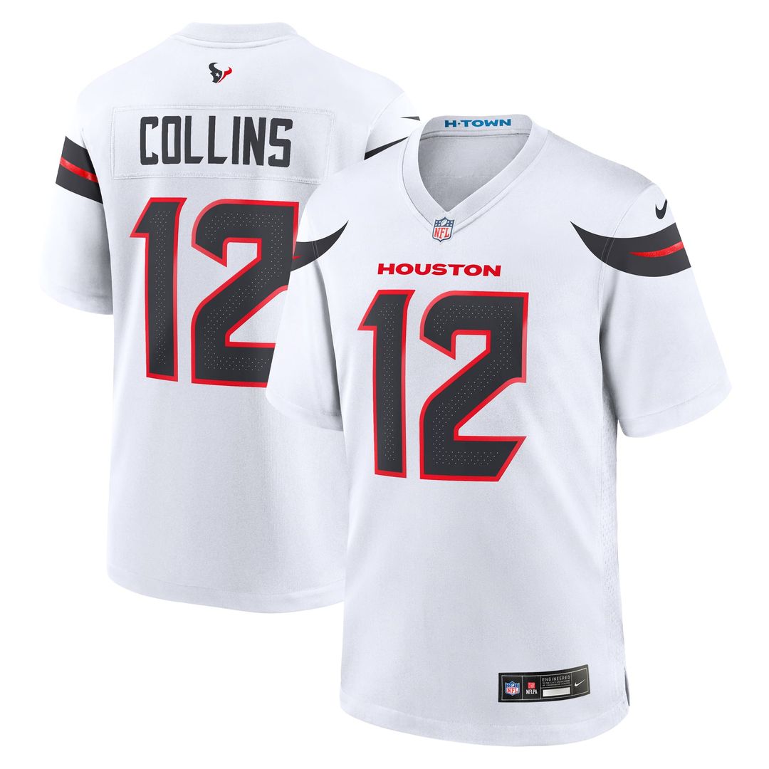 Men's Nike Houston Texans Nico Collins Navy Game NFL Jersey