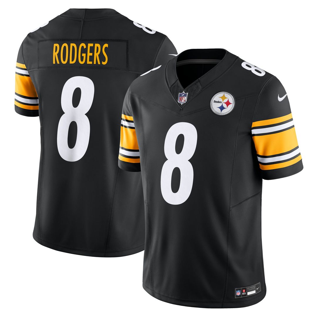 Men's Nike Pittsburgh Steelers Aaron Rodgers Black Team Vapor F.U.S.E. Limited NFL Jersey