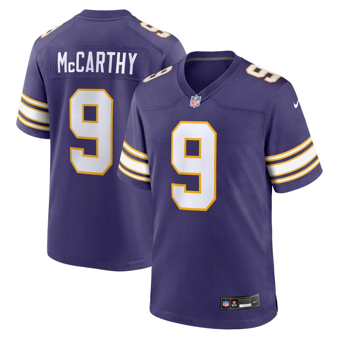 Men's Nike Minnesota Vikings J.J. McCarthy White Game NFL Jersey