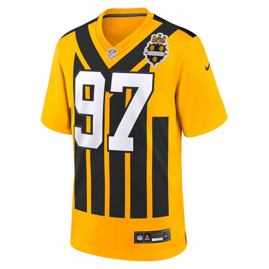 Men's Nike Pittsburgh Steelers Cameron Heyward Gold Alternate 1933 Throwback Game NFL Jersey