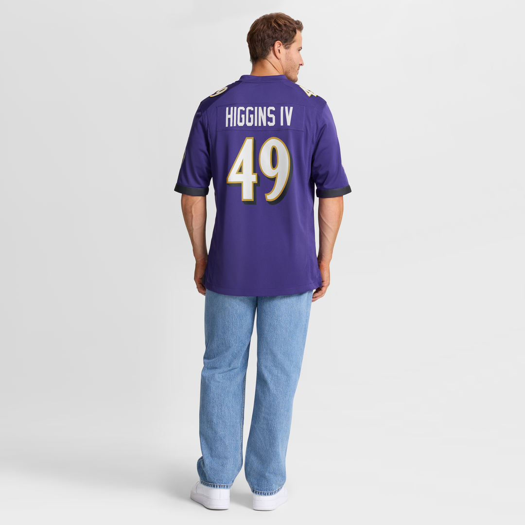Men's Nike Baltimore Ravens Jay Higgins IV Purple Team Game NFL Jersey