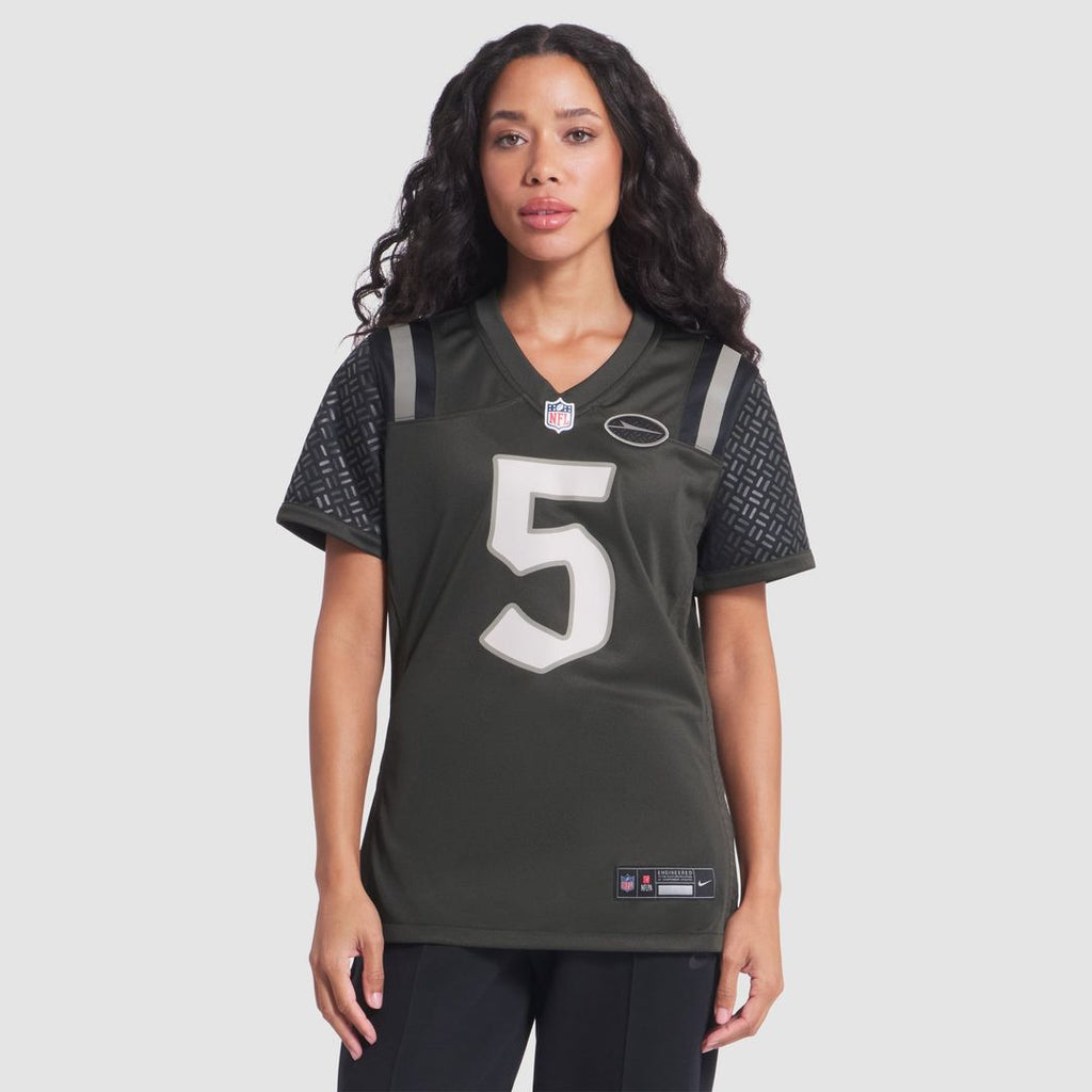 Women's Nike New York Jets Garrett Wilson Gotham Green 2025 Rivalries Collection Game NFL Jersey