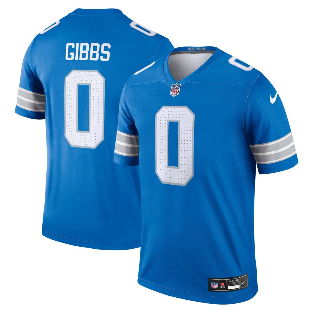 Men's Nike Detroit Lions Jahmyr Gibbs Blue Legend Player NFL Performance Top