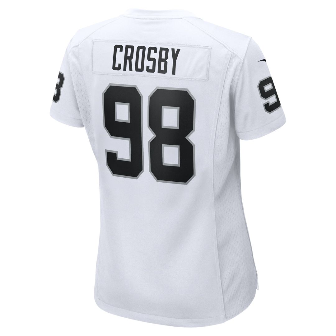 Women's Nike Las Vegas Raiders Maxx Crosby White Game NFL Jersey