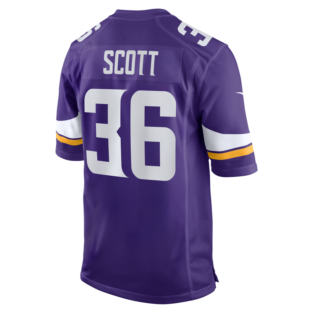 Men's Nike Minnesota Vikings Zavier Scott Purple Team Game NFL Jersey