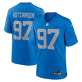 Men's Nike Detroit Lions Aidan Hutchinson Blue Alternate Game NFL Jersey