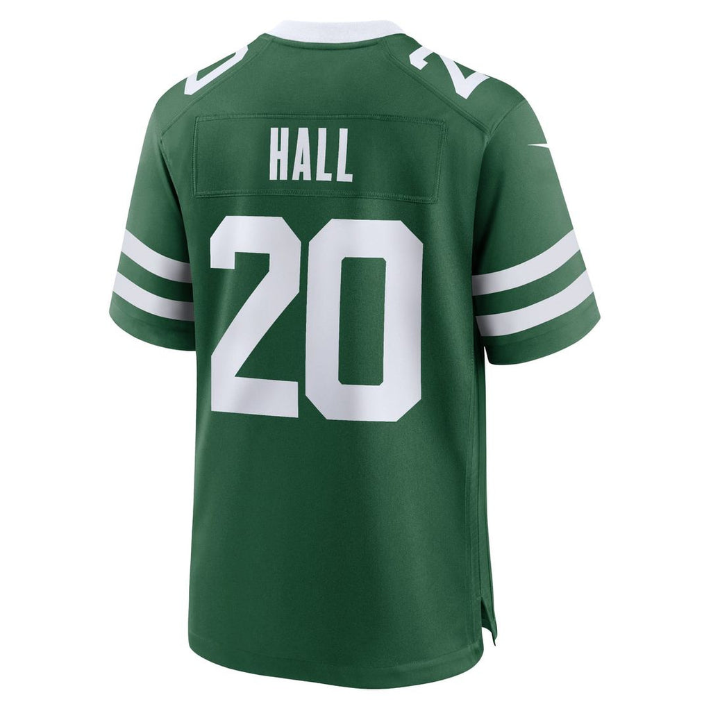 Men's Nike New York Jets Breece Hall Legacy Green Game NFL Jersey