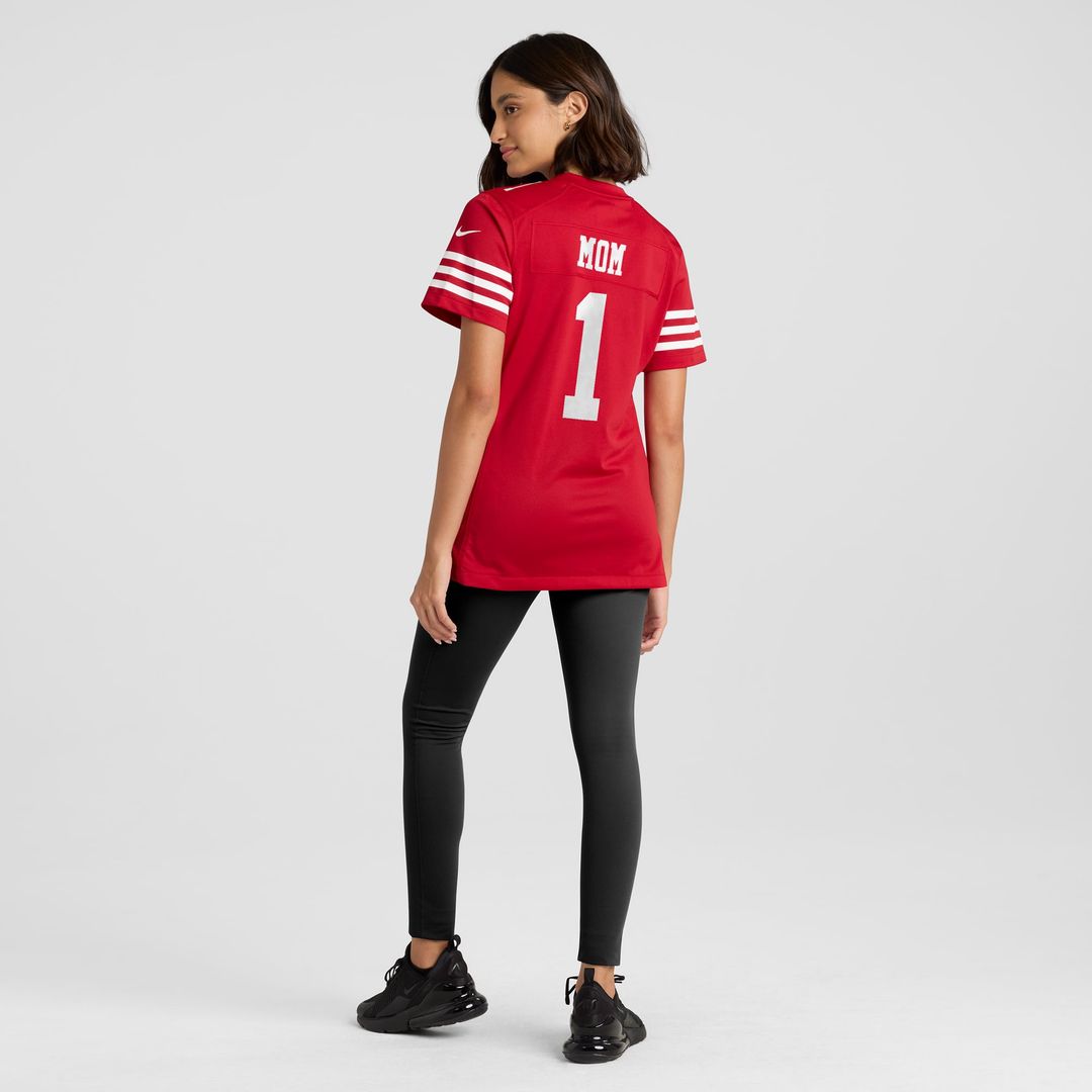 Women's Nike San Francisco 49ers Number 1 Mom Scarlet Game NFL Jersey