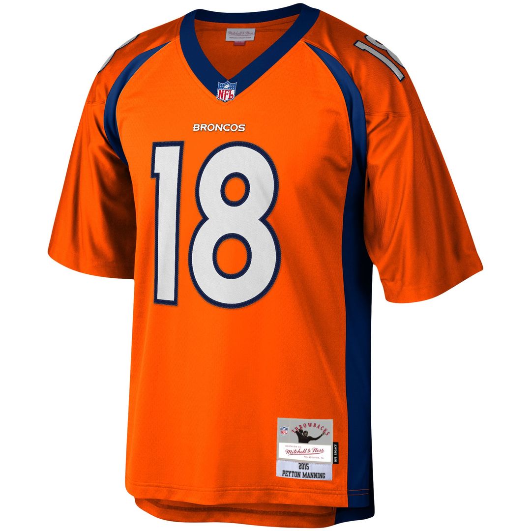 Men's Mitchell & Ness Denver Broncos Peyton Manning Orange Legacy Replica NFL Jersey