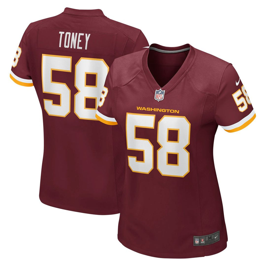 Women's Nike Washington Football Team Shaka Toney Burgundy Game NFL Jersey