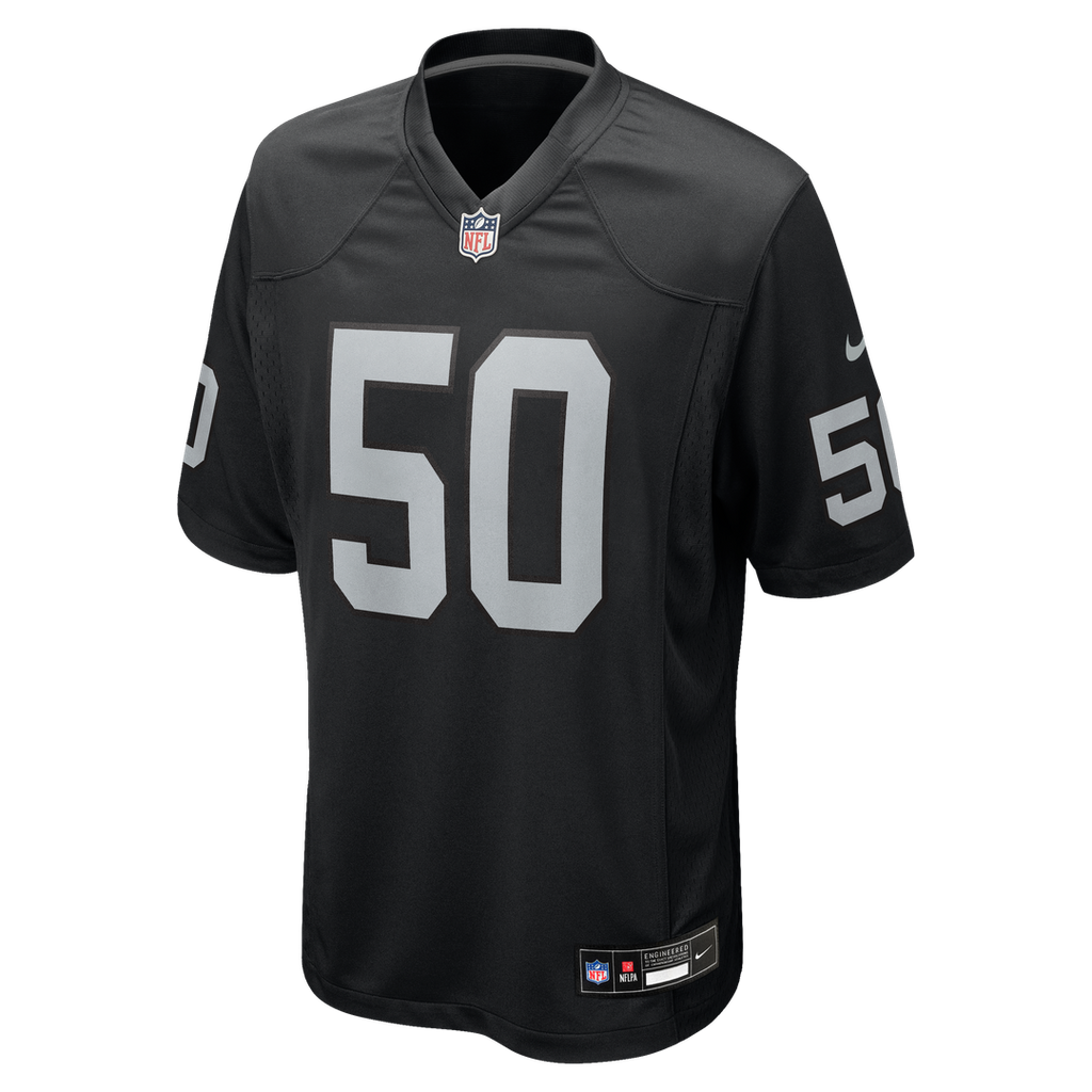 Men's Nike Las Vegas Raiders Segun Olubi Black Team Game NFL Jersey