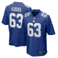 Men's Nike New York Giants Jake Kubas Royal Team Game NFL Jersey