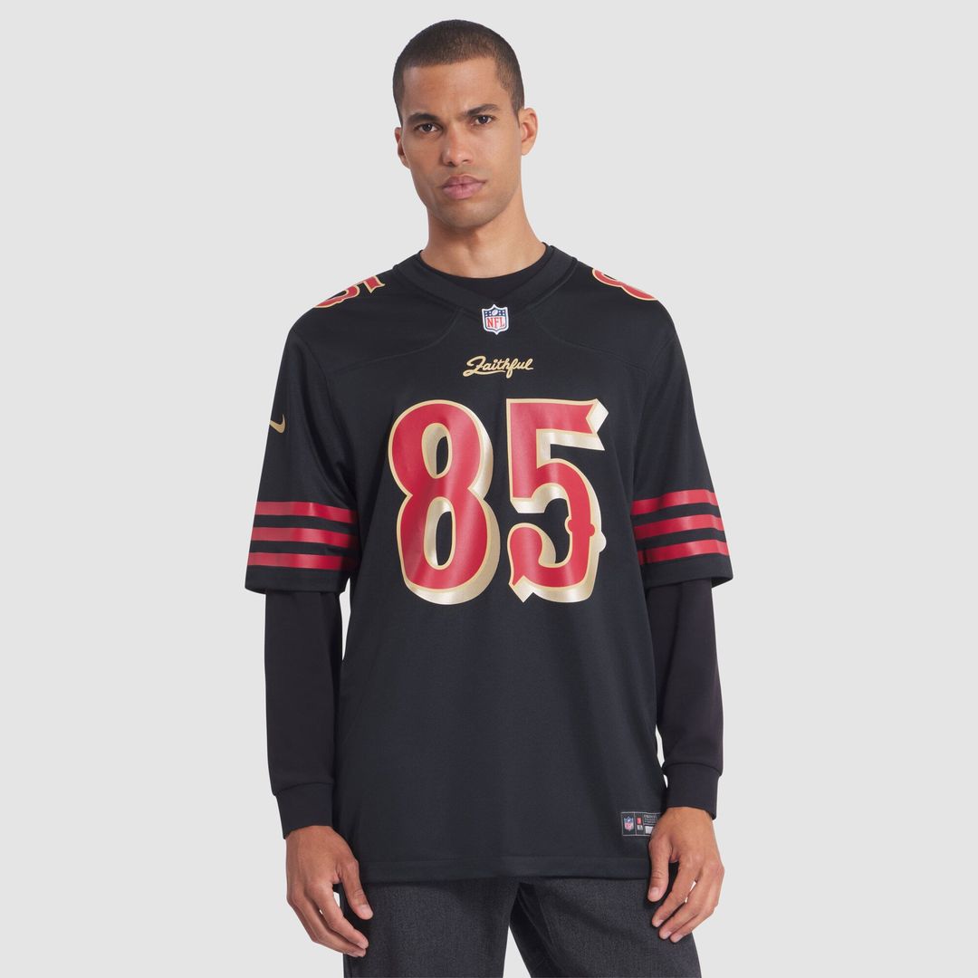 Men's Nike San Francisco 49ers George Kittle Black 2025 Rivalries Collection Game NFL Jersey