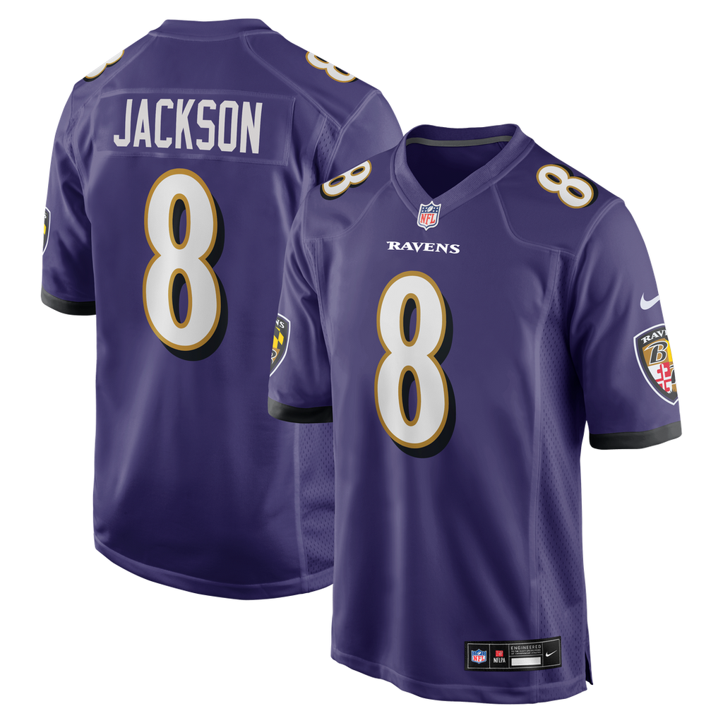 Men's Nike Baltimore Ravens Lamar Jackson Purple Game NFL Jersey