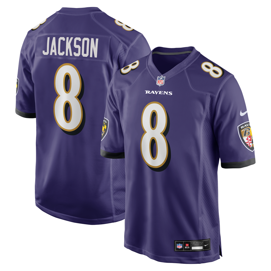 Men's Nike Baltimore Ravens Lamar Jackson Purple Game NFL Jersey