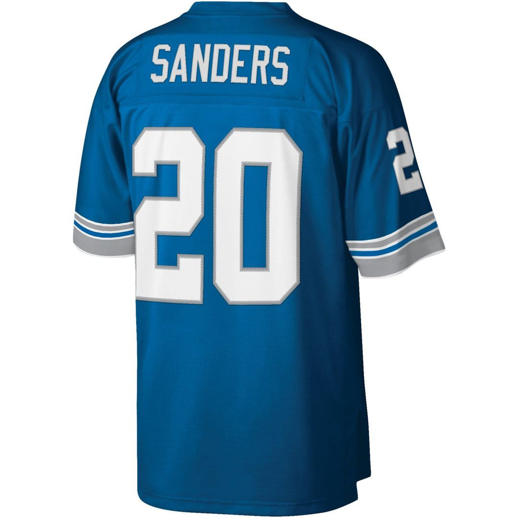 Men's Mitchell & Ness Detroit Lions Barry Sanders Blue Legacy Replica NFL Jersey