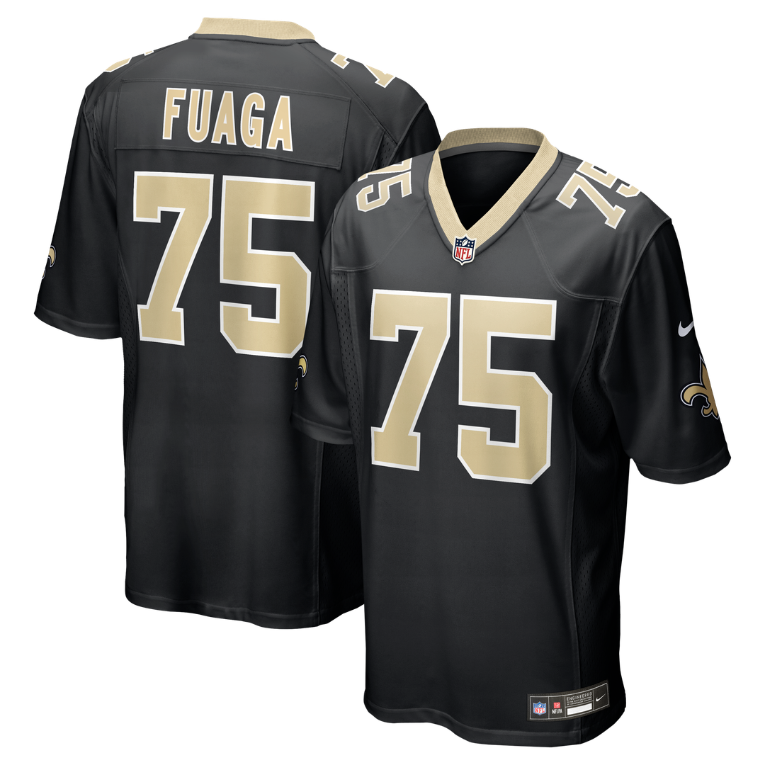 Men's Nike New Orleans Saints Taliese Fuaga Black Game NFL Jersey