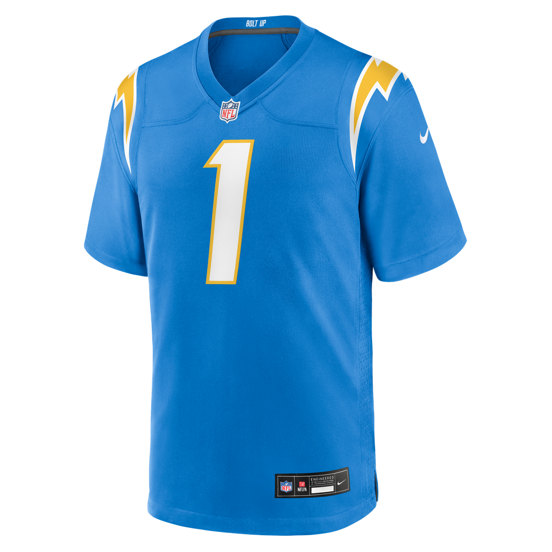 Men's Nike Los Angeles Chargers Akheem Mesidor Powder Blue 2026 NFL Draft First Round Pick No. 22 Team Game NFL Jersey